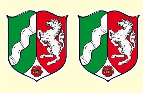 Aufkleber wappen nrw - 2x,