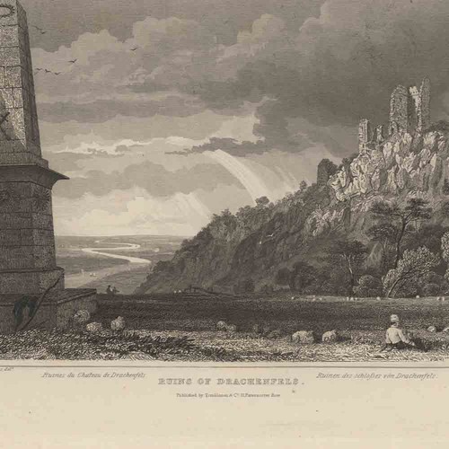 Drachenfels burg alte ansicht - drachenfels,