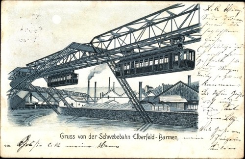 Litho elberfeld wuppertal - elberfeld, in